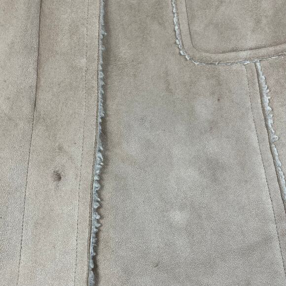 🔥GAP Faux Suede Shearling Mid Length Hooded Coat Jacket Toggle Button Size S - Picture 14 of 15